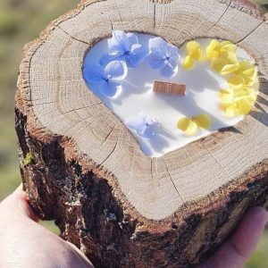Свічка у зрізі дерева "Серце України"